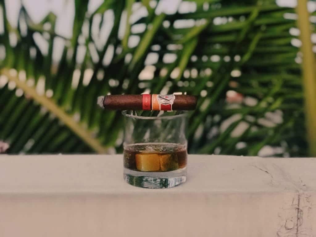Samantha Browns tries a Cuban cigar in Montreal